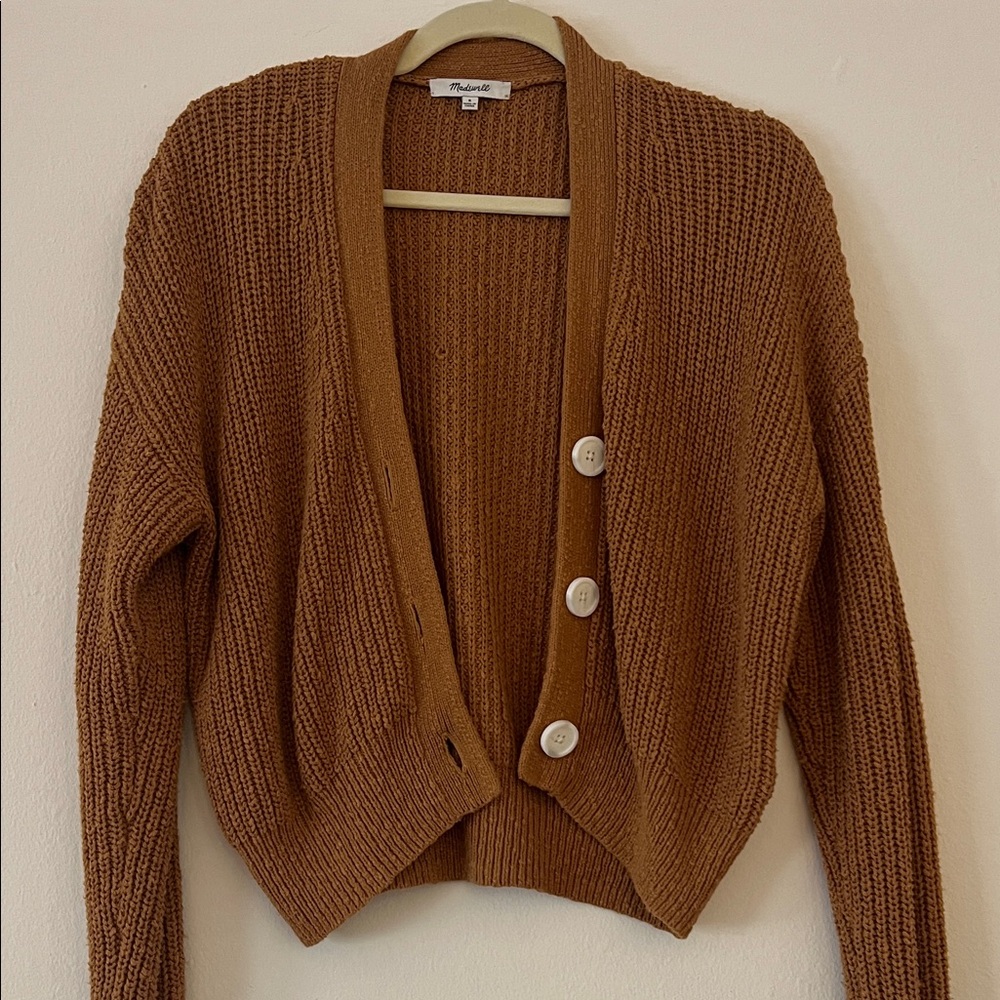 Madewell 100% Cotton Camel/BrownButton-Up Cardigan